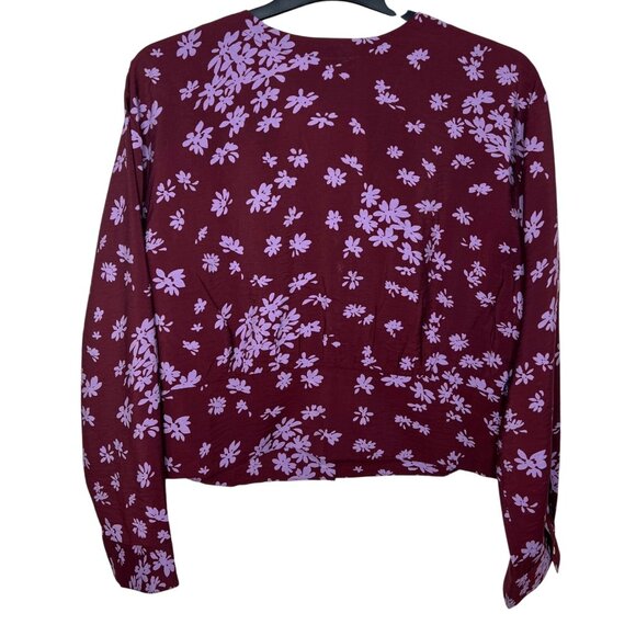 Madewell Womens Plus V-Neck Button-Front Shirt Floral Long Sleeve XXL - Picture 9 of 14